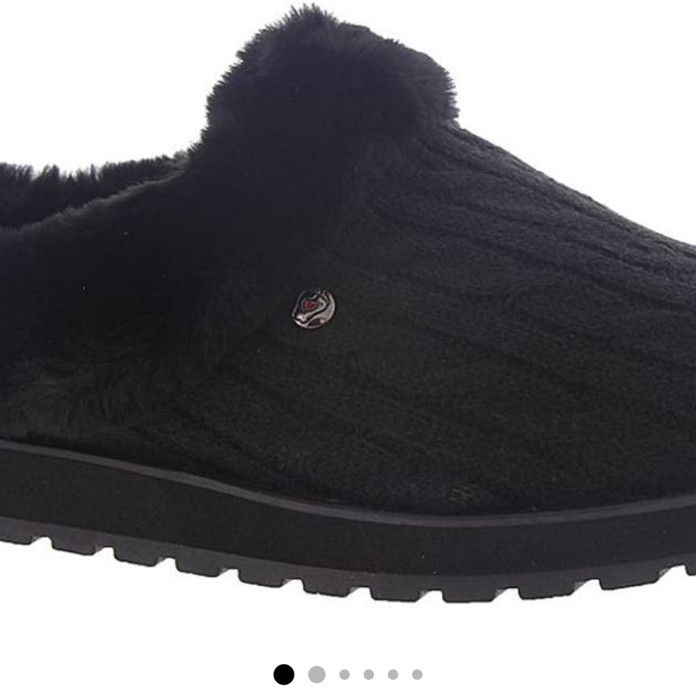 BOBS from Skechers Black Furry Slippers